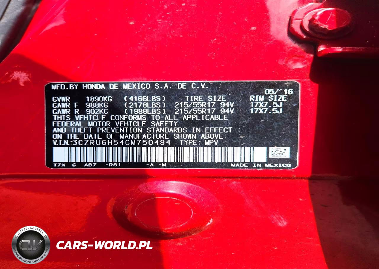 2016 Honda Hr-V Ex VIN:3CZRU6H54GM750484 - 12