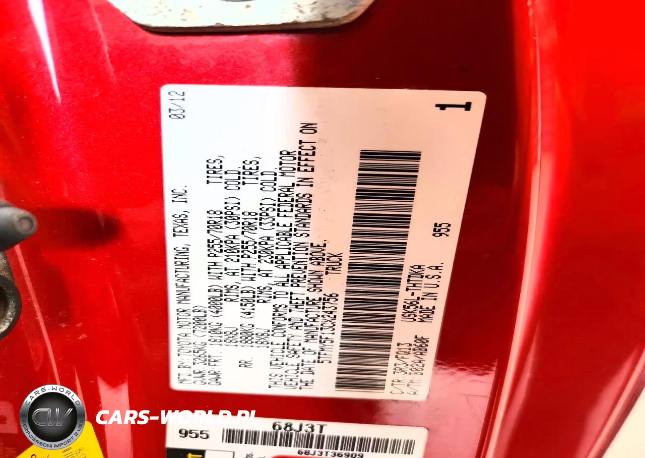 2012 Toyota Tundra Grade VIN:5TFMY5F13CX243756 - 12