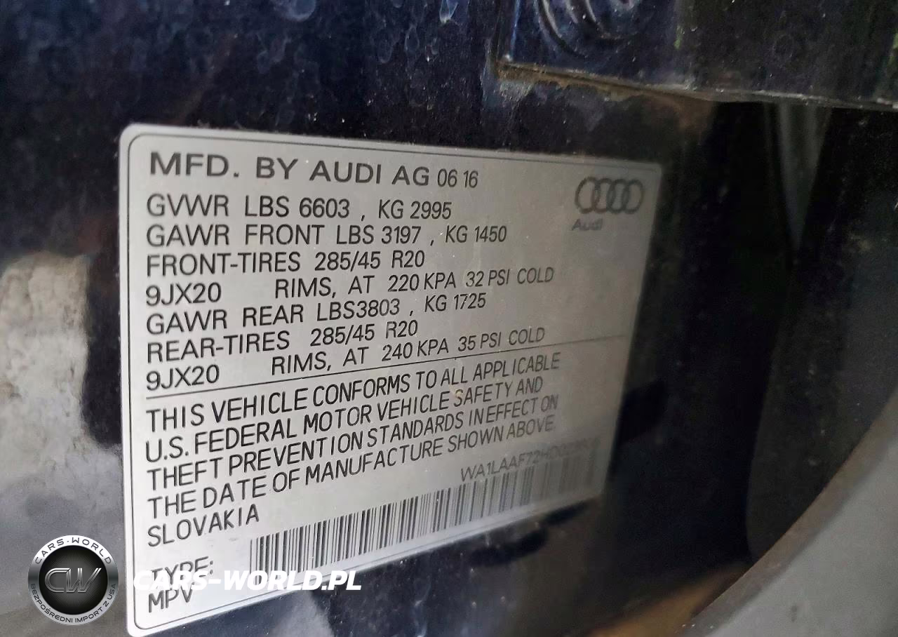 2017 Audi Q7 Premium Plus VIN:WA1LAAF72HD023606 - 12