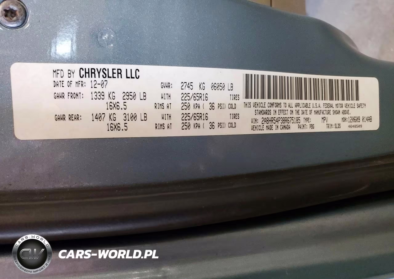 2008 Chrysler Town & Country Touring VIN:2A8HR54P38R675185 - 13