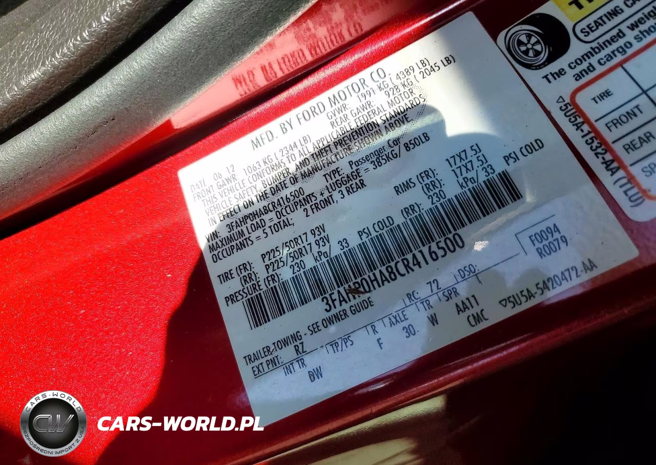 2012 Ford Fusion Se VIN:3FAHP0HA8CR416500 - 13