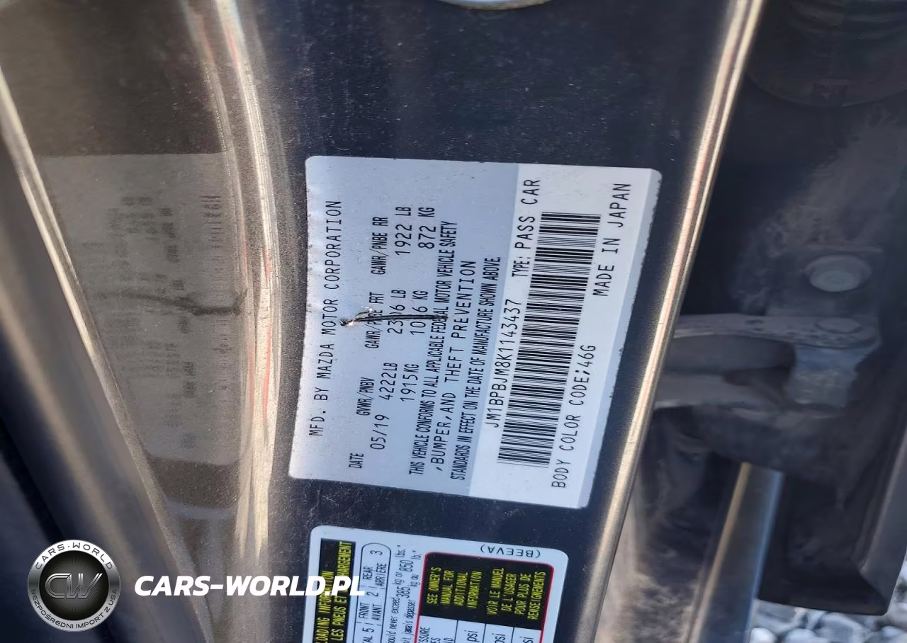 2019 Mazda 3 VIN:JM1BPBJM8K1143437 - 12
