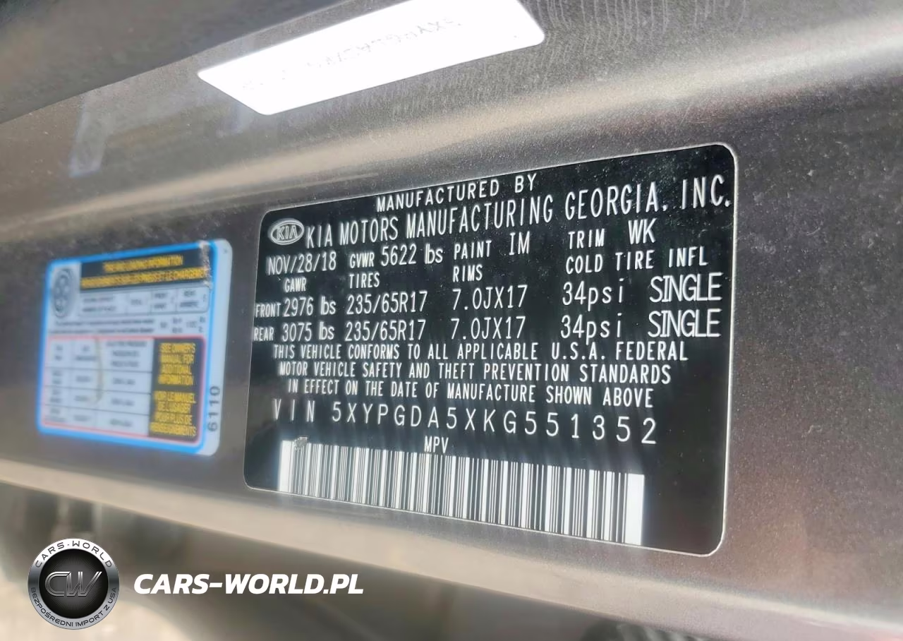 2019 Kia Sorento Lx V6 VIN:5XYPGDA5XKG551352 - 13