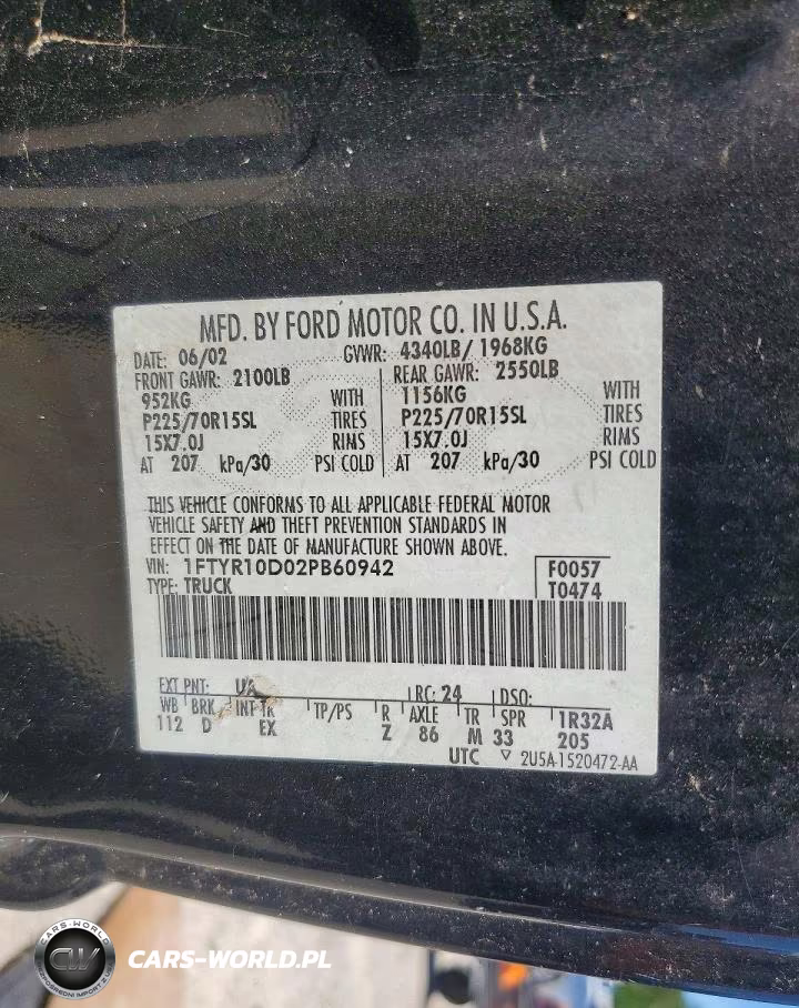 2002 Ford Ranger VIN:1FTYR10D02PB60942 - 12