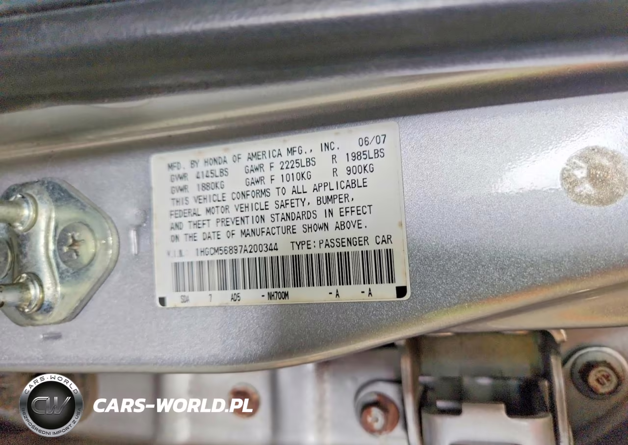 2007 Honda Accord Ex VIN:1HGCM56897A200344 - 13
