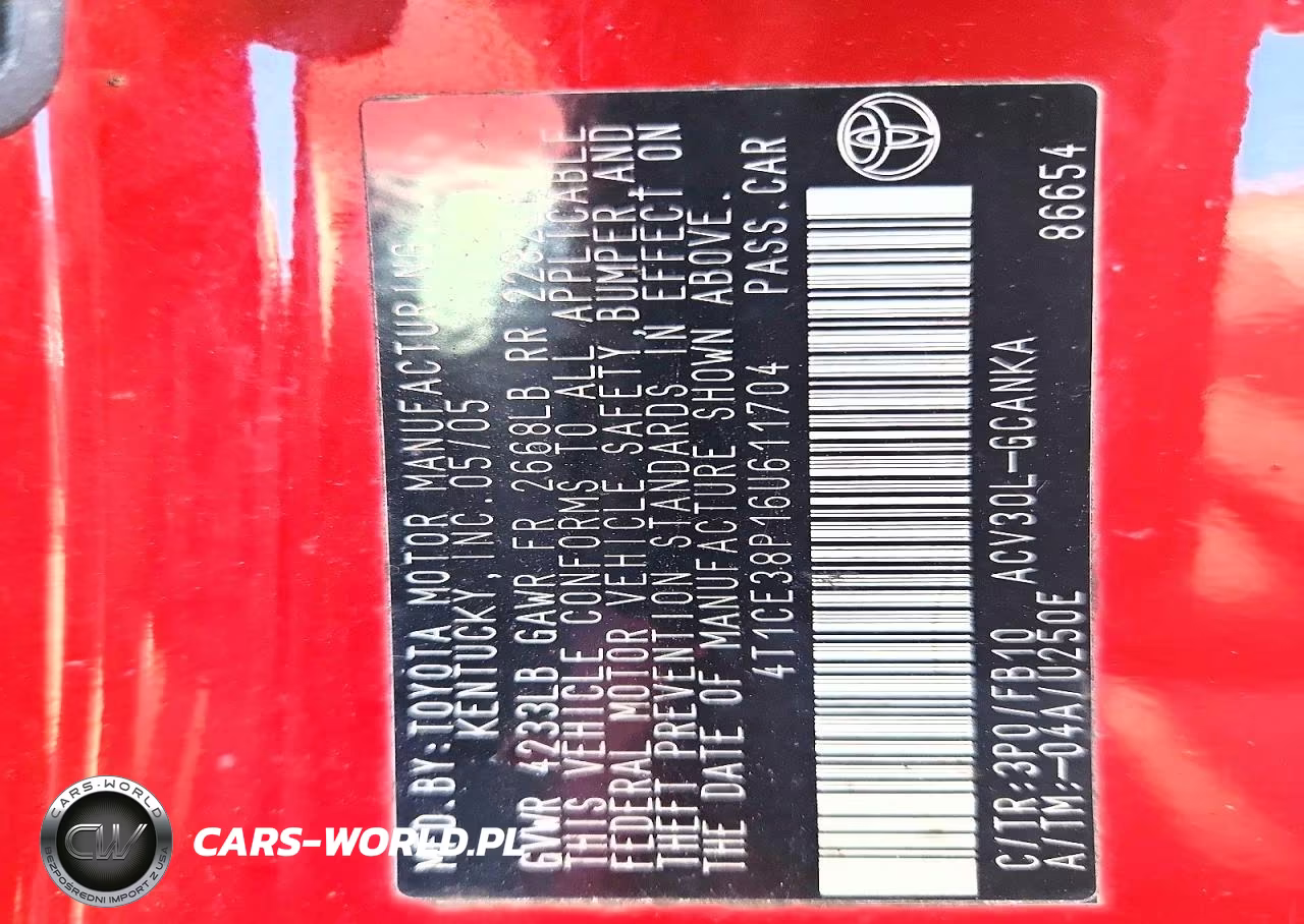 2006 Toyota Camry Solara Se VIN:4T1CE38P16U611704 - 12