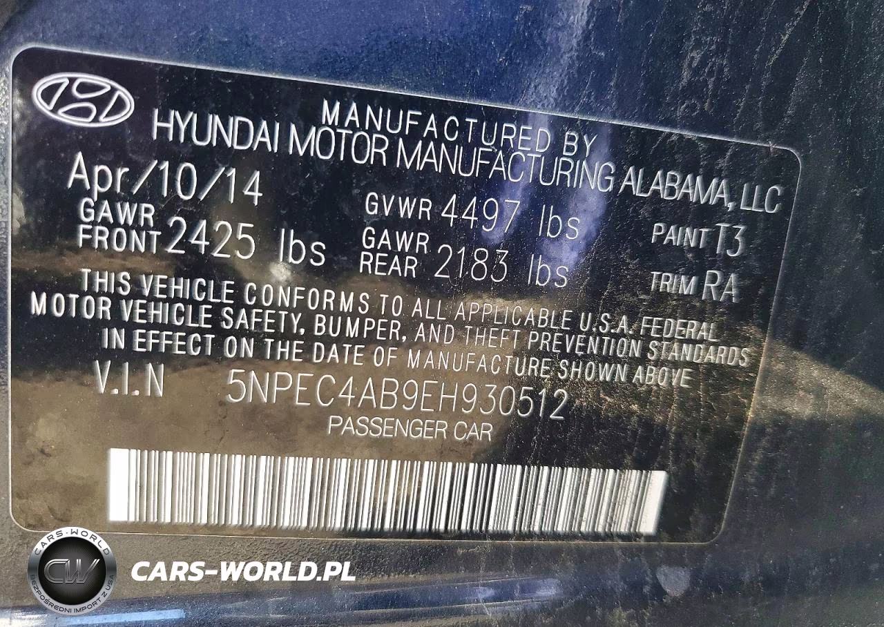 2014 Hyundai Sonata Limited 2.0T VIN:5NPEC4AB9EH930512 - 12