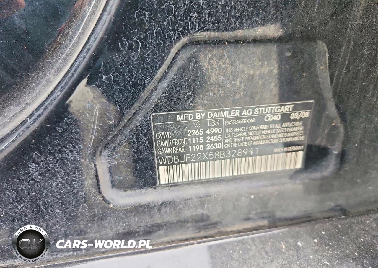 2008 Mercedes-Benz E 320 Cdi VIN:WDBUF22X58B328941 - 12