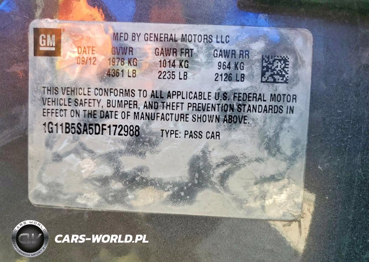 2013 Chevrolet Malibu Ls VIN:1G11B5SA5DF172988 - 13
