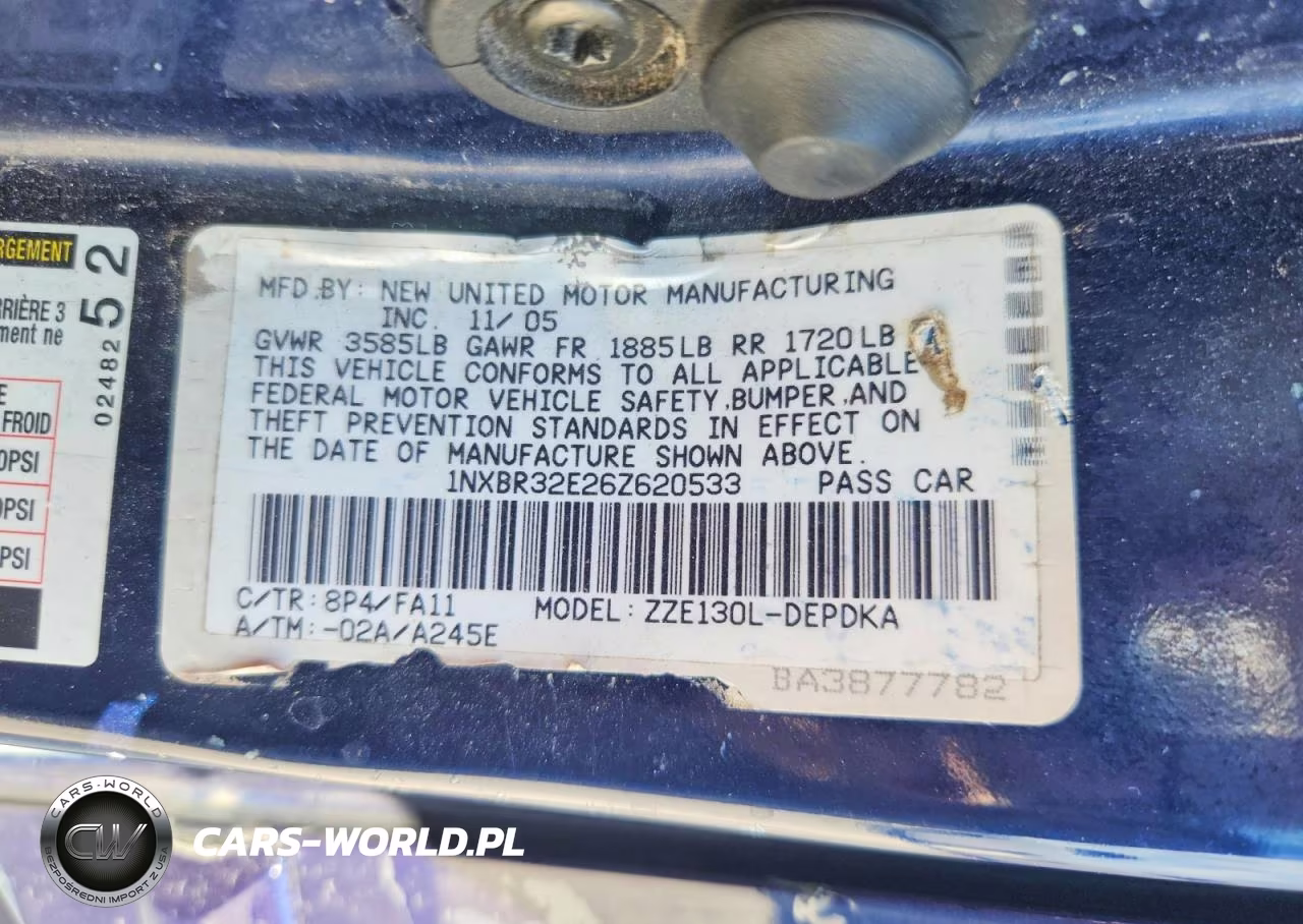2006 Toyota Corolla Ce VIN:1NXBR32E26Z620533 - 12