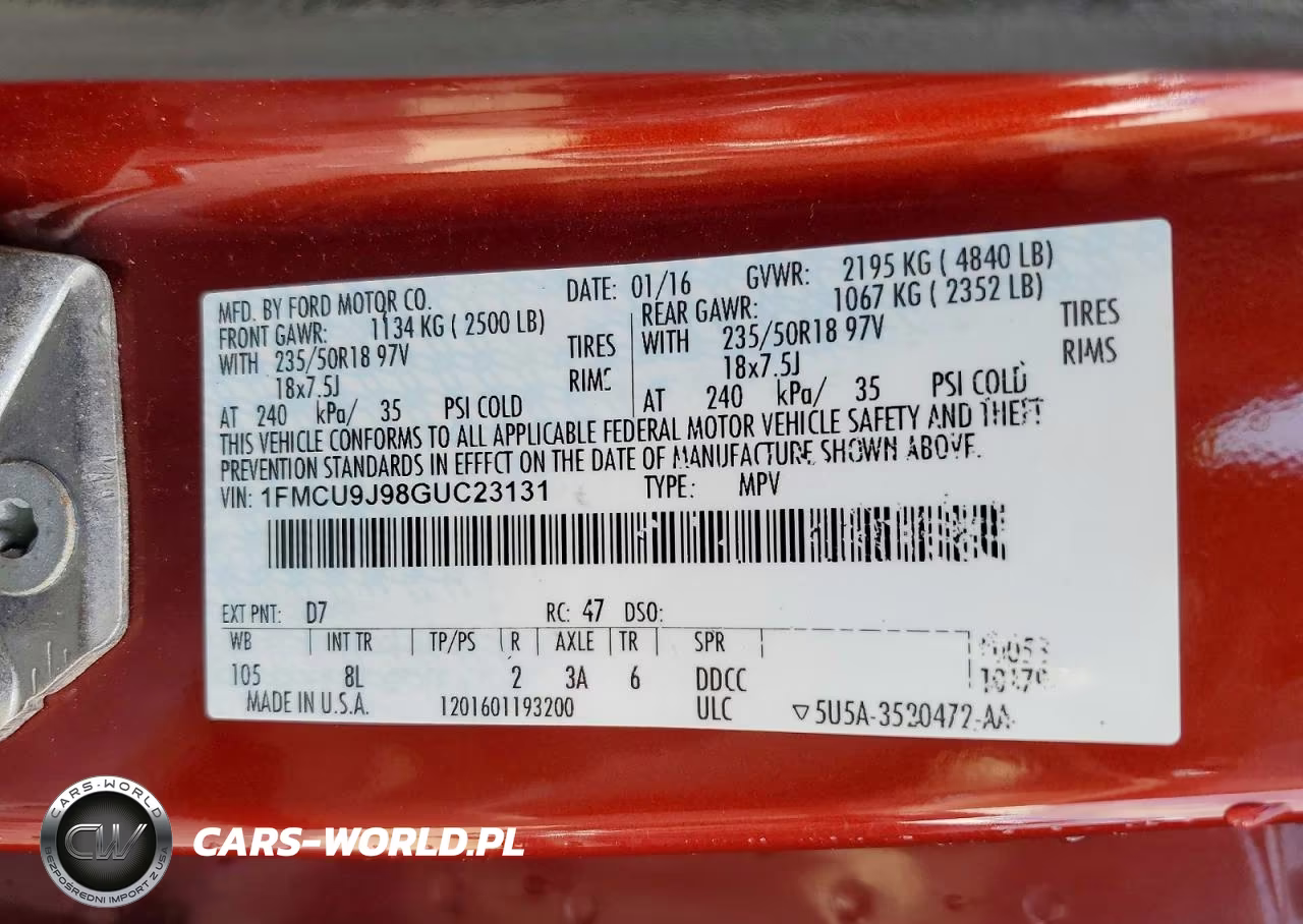2016 Ford Escape Titanium VIN:1FMCU9J98GUC23131 - 13