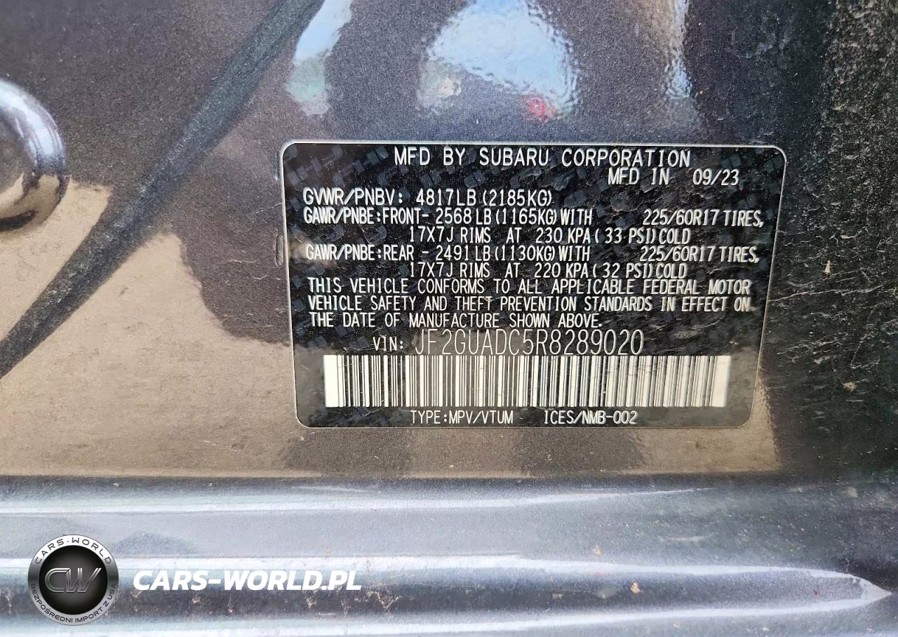 2024 Subaru Crosstrek Premium VIN:JF2GUADC5R8289020 - 13