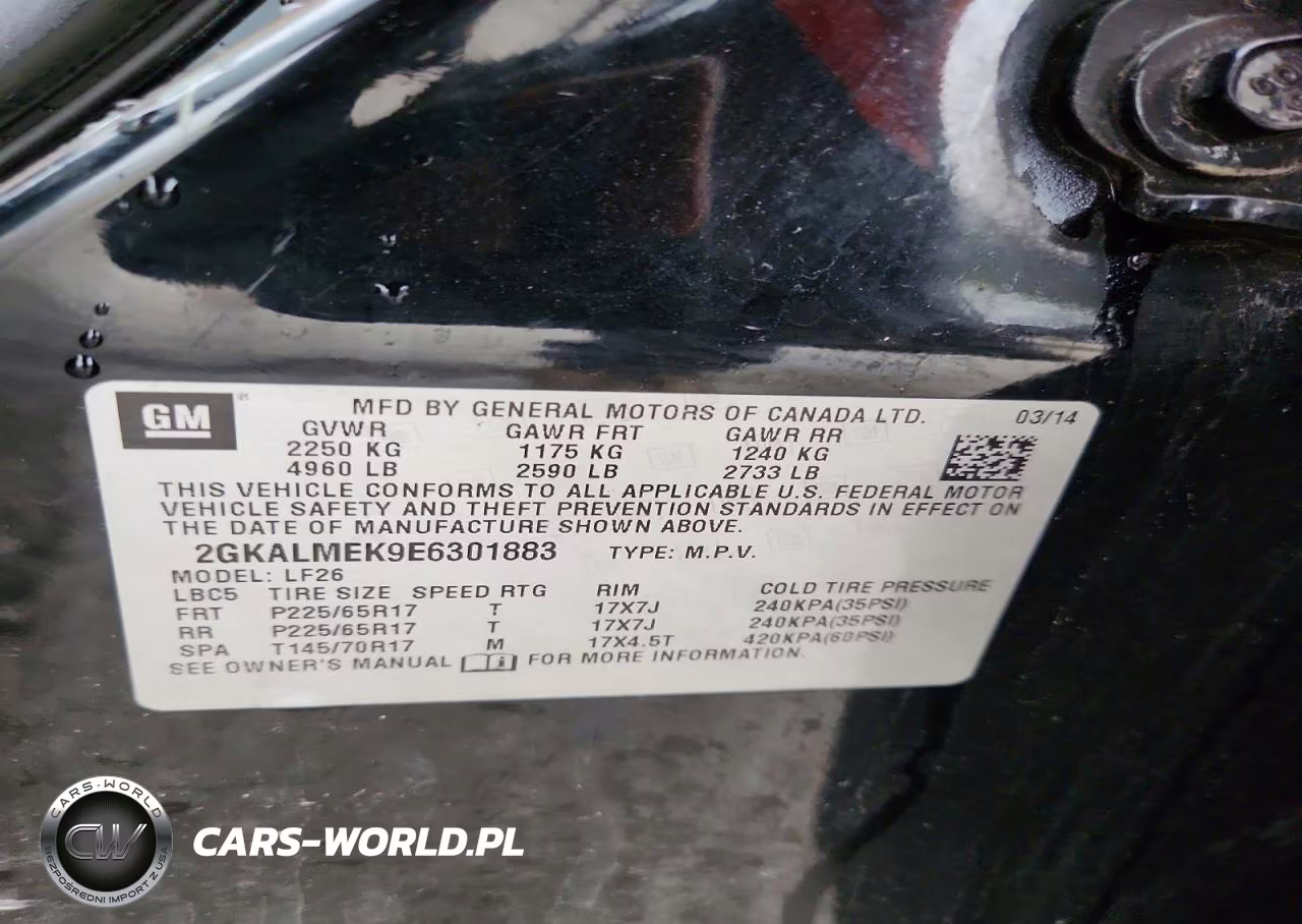 2014 GMC Terrain Sle VIN:2GKALMEK9E6301883 - 12