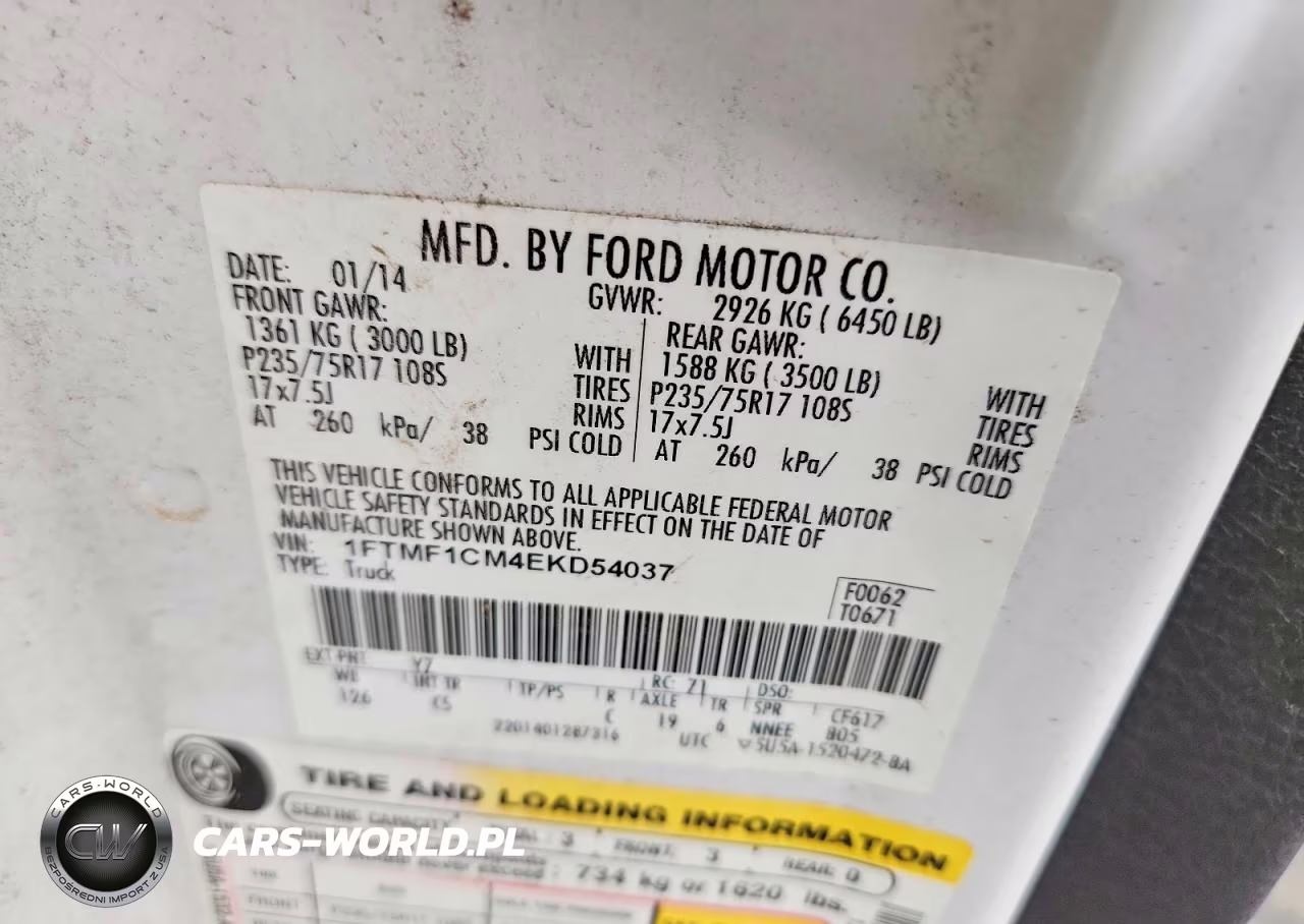 2014 Ford F150 VIN:1FTMF1CM4EKD54037 - 12