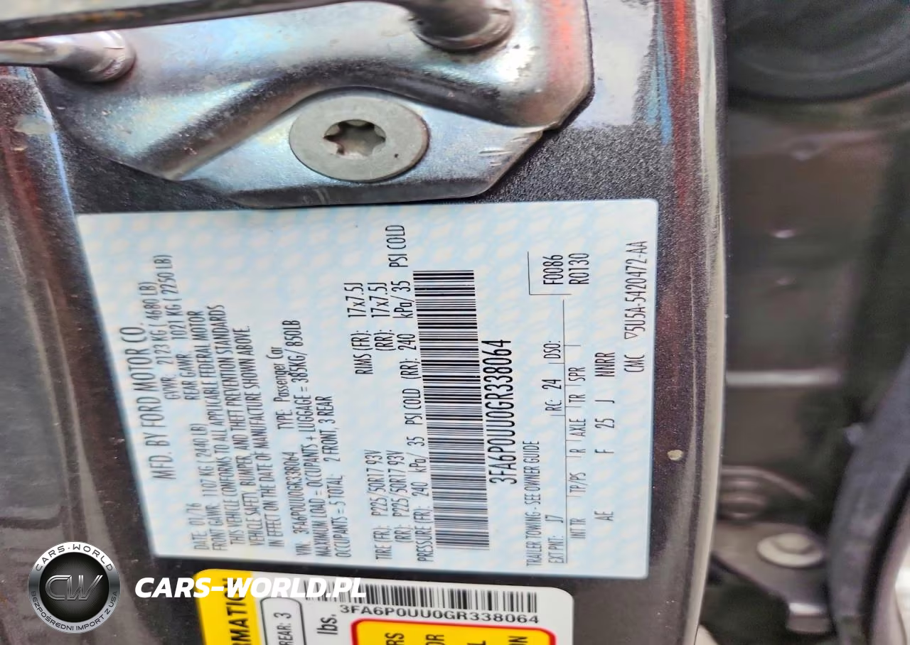 2016 Ford Fusion S Hybrid VIN:3FA6P0UU0GR338064 - 12