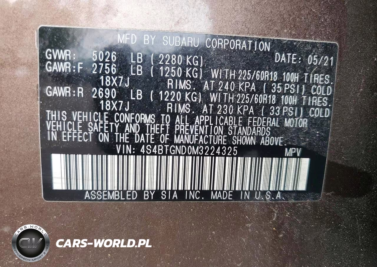 2021 Subaru Outback Limited Xt VIN:4S4BTGND0M3224325 - 12