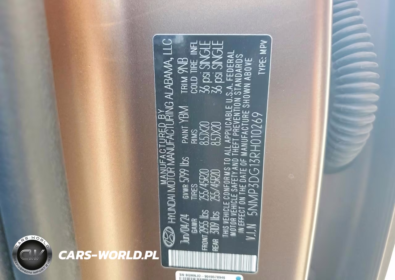 2024 Hyundai Santa Fe Limited VIN:5NMP3DG13RH010269 - 13