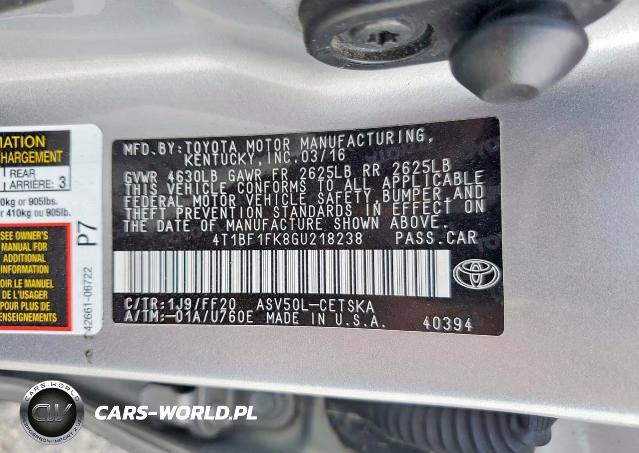 2016 Toyota Camry Se VIN:4T1BF1FK8GU218238 - 12