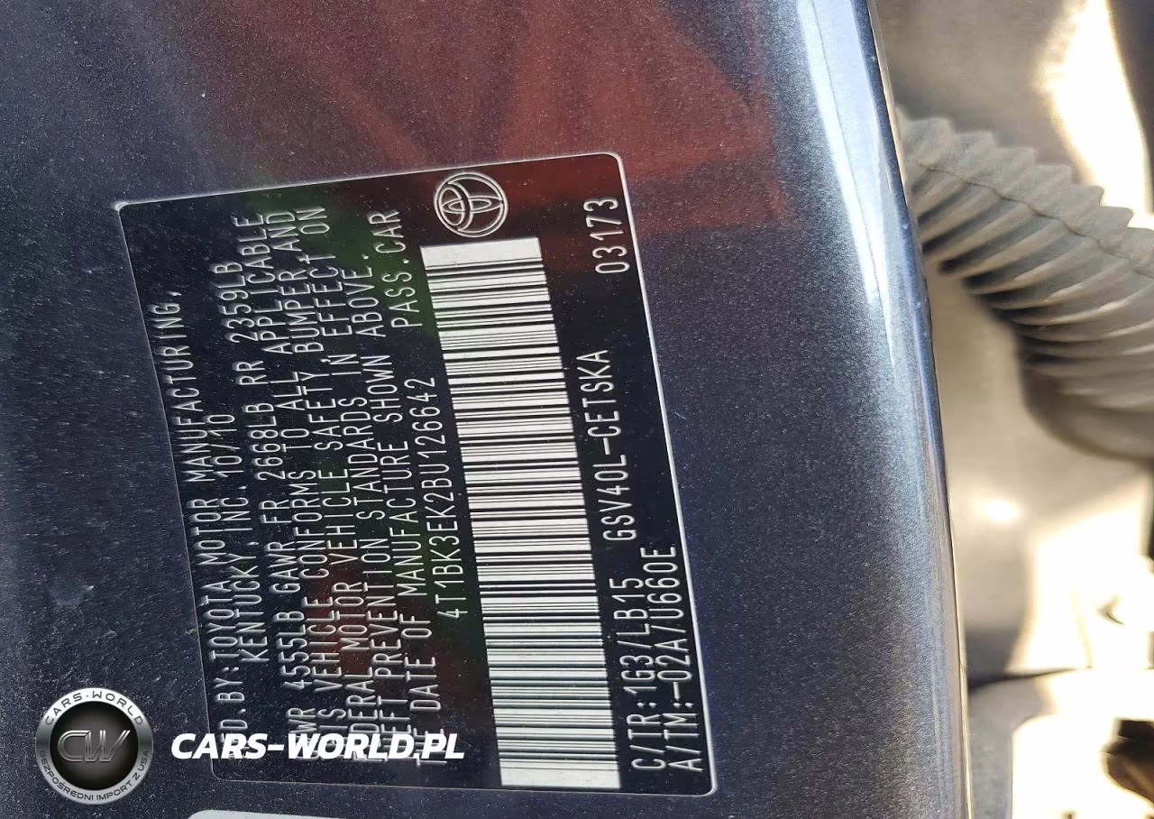2011 Toyota Camry Se V6 VIN:4T1BK3EK2BU126642 - 12