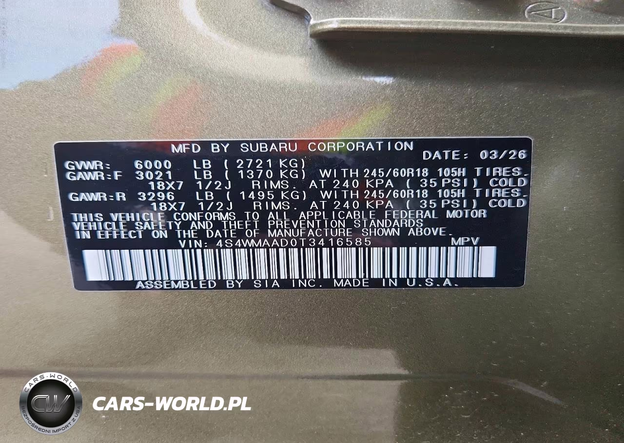 2026 Subaru Ascent Premium VIN:4S4WMAAD0T3416585 - 12