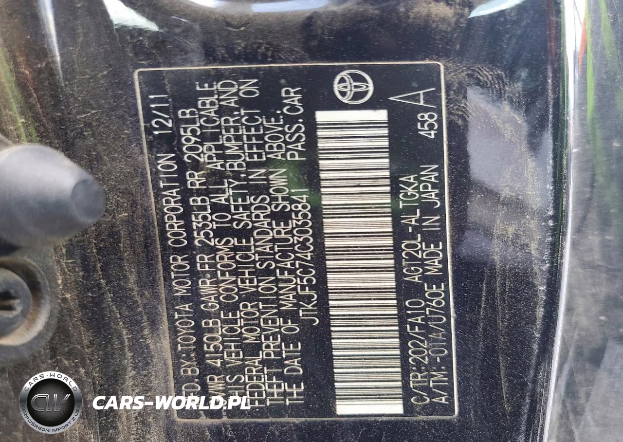 2012 Scion Tc Base VIN:JTKJF5C74C3035841 - 12