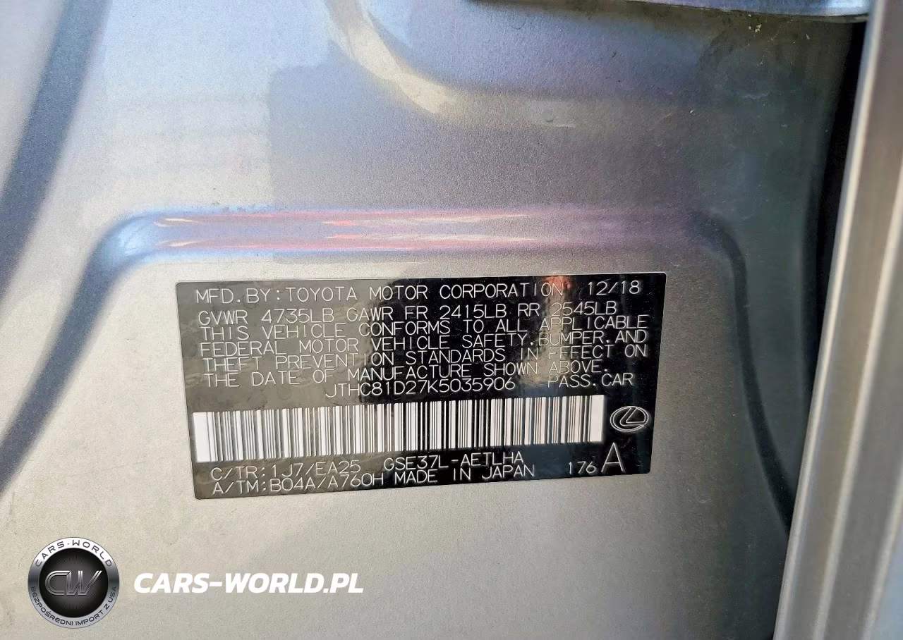 2019 Lexus Is 300 VIN:JTHC81D27K5035906 - 13