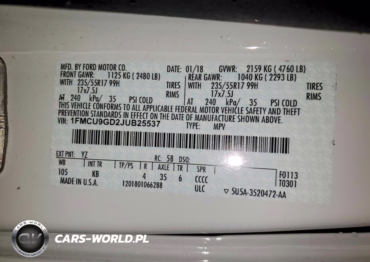 2018 Ford Escape Se VIN:1FMCU9GD2JUB25537 - 14