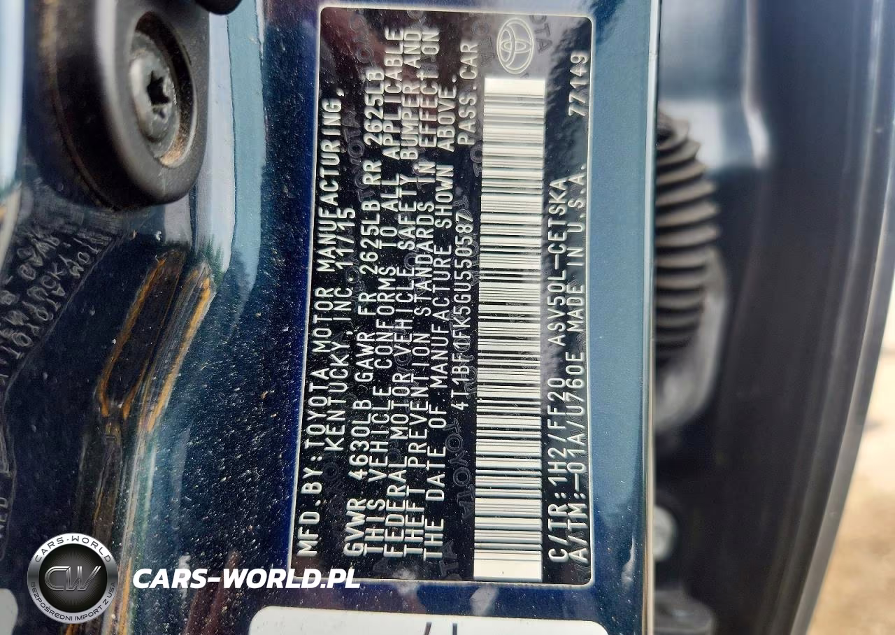 2016 Toyota Camry Se VIN:4T1BF1FK5GU550587 - 12