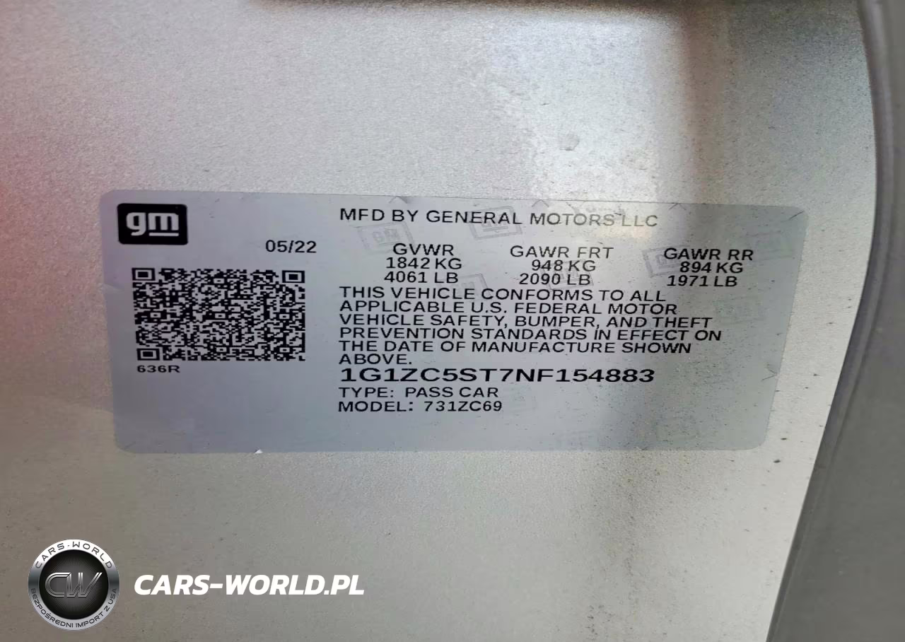 2022 Chevrolet Malibu Ls VIN:1G1ZC5ST7NF154883 - 13