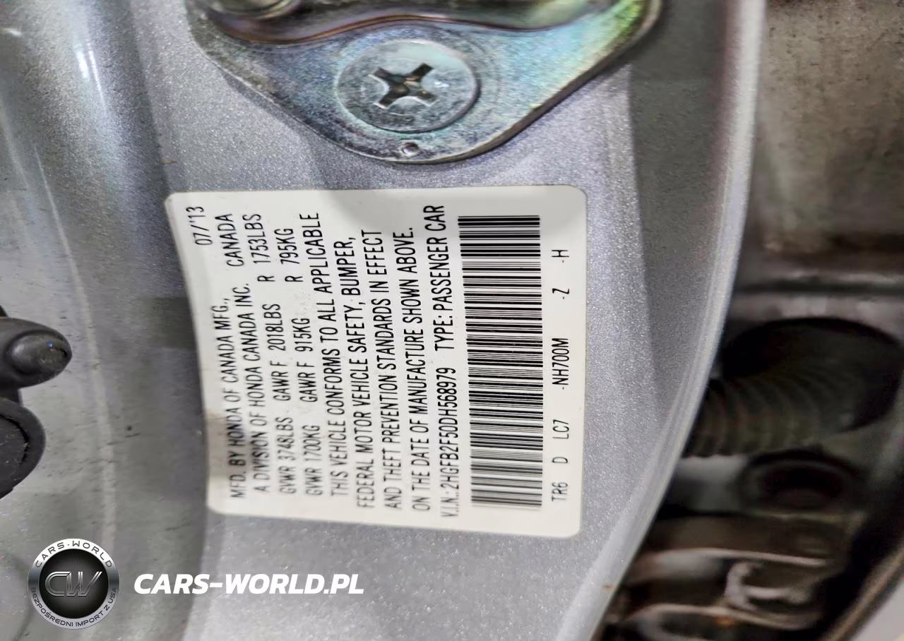 2013 Honda Civic Lx VIN:2HGFB2F50DH568979 - 12