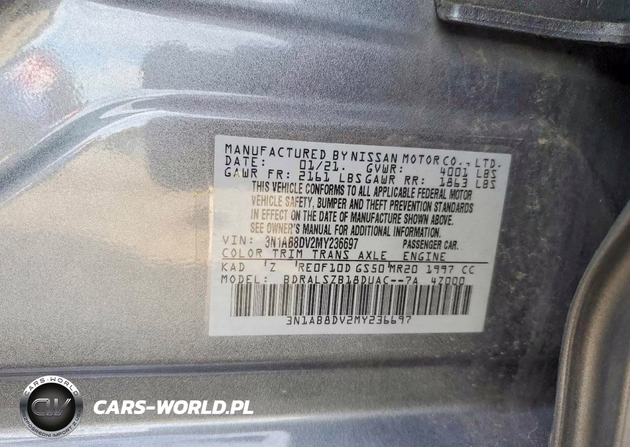 2021 Nissan Sentra Sr VIN:3N1AB8DV2MY236697 - 12