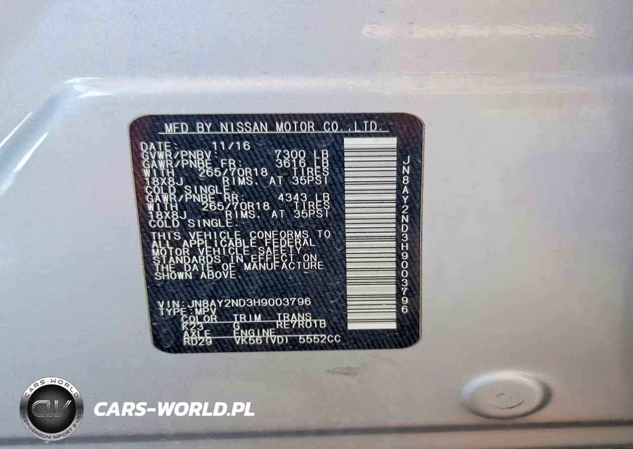 2017 Nissan Armada Sv VIN:JN8AY2ND3H9003796 - 13