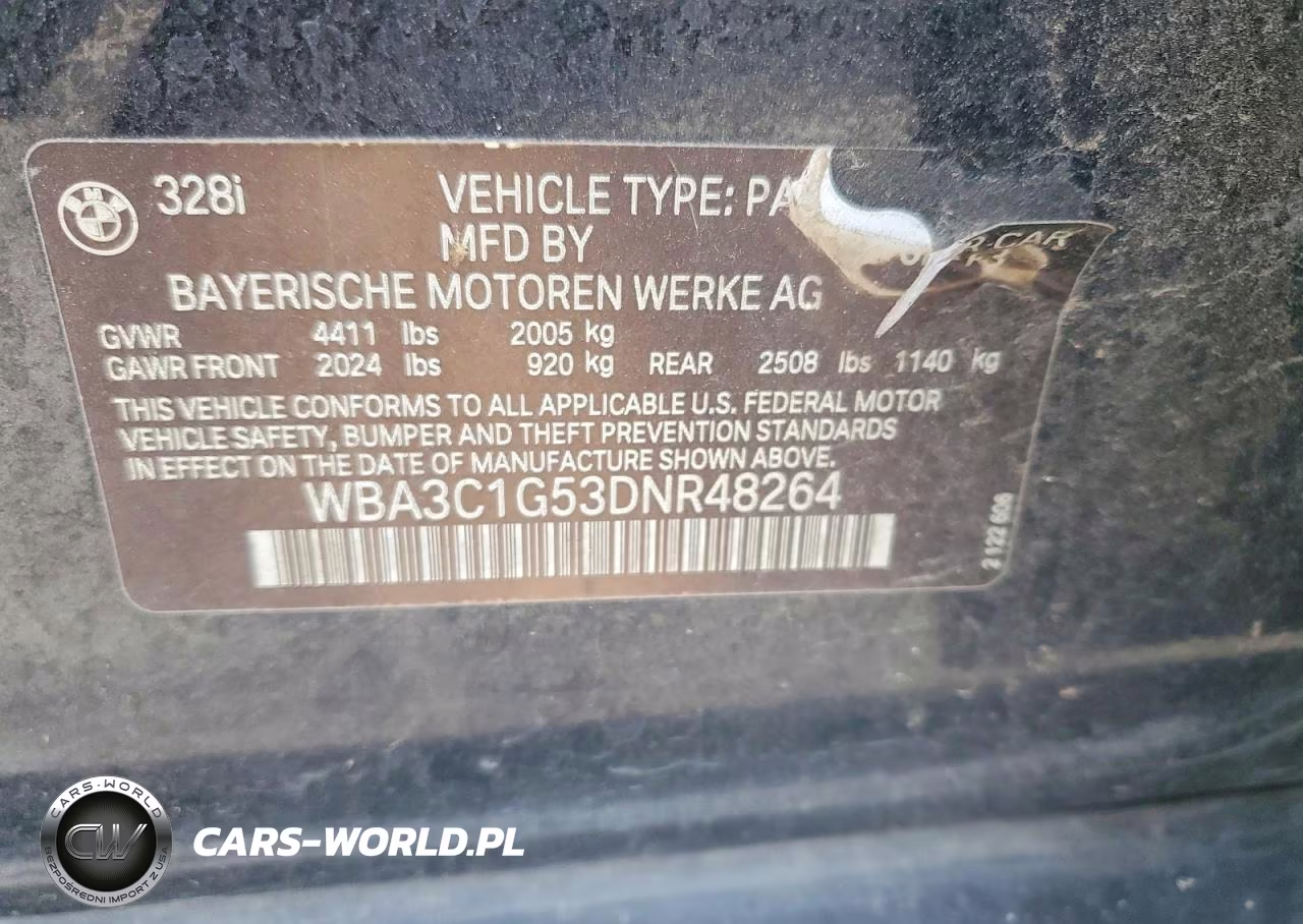 2013 BMW 328 I Sulev VIN:WBA3C1G53DNR48264 - 12