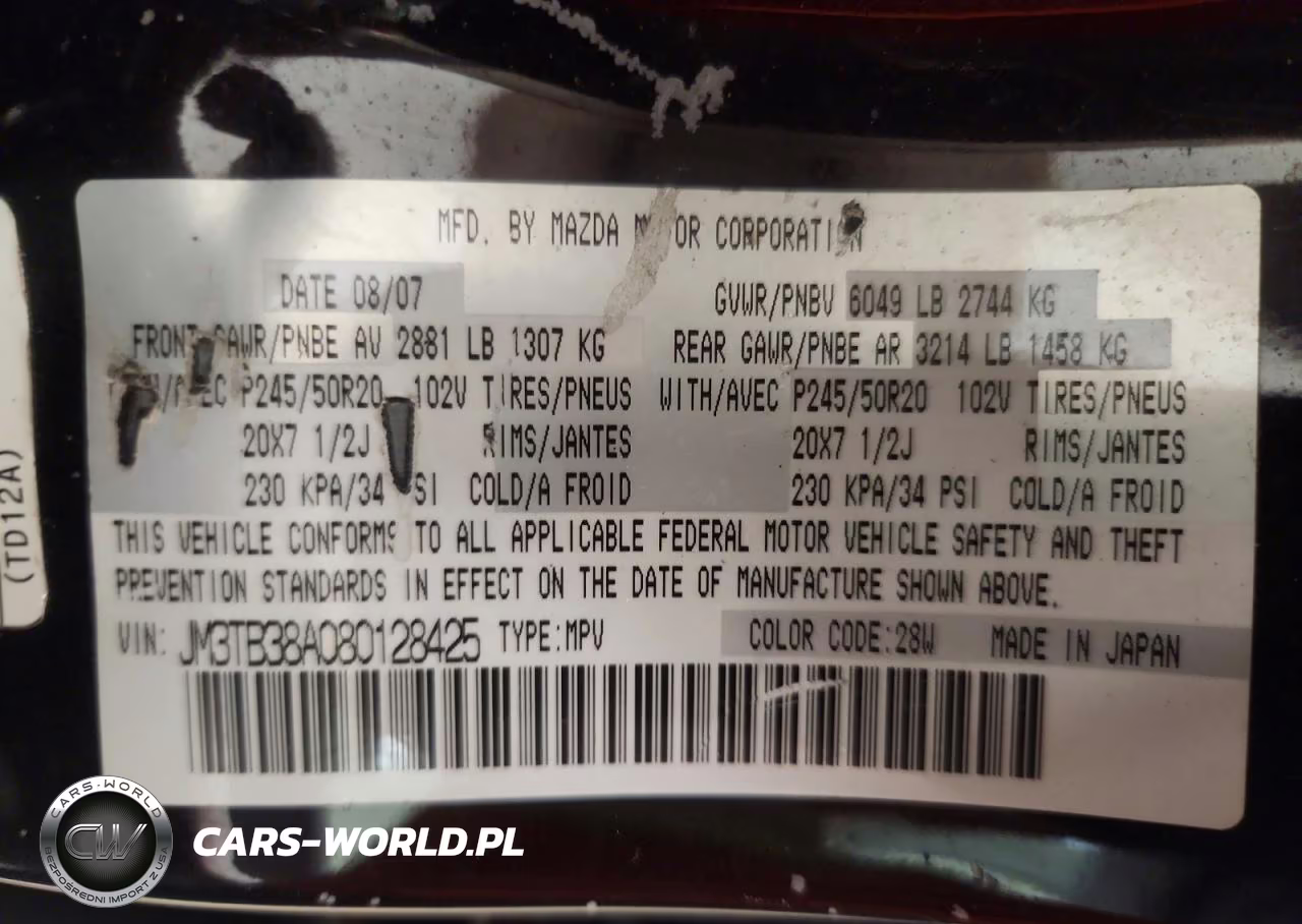 2008 Mazda Cx-9 VIN:JM3TB38A080128425 - 13