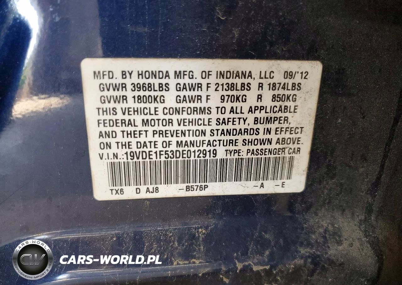 2013 Acura Ilx 20 Premium VIN:19VDE1F53DE012919 - 12