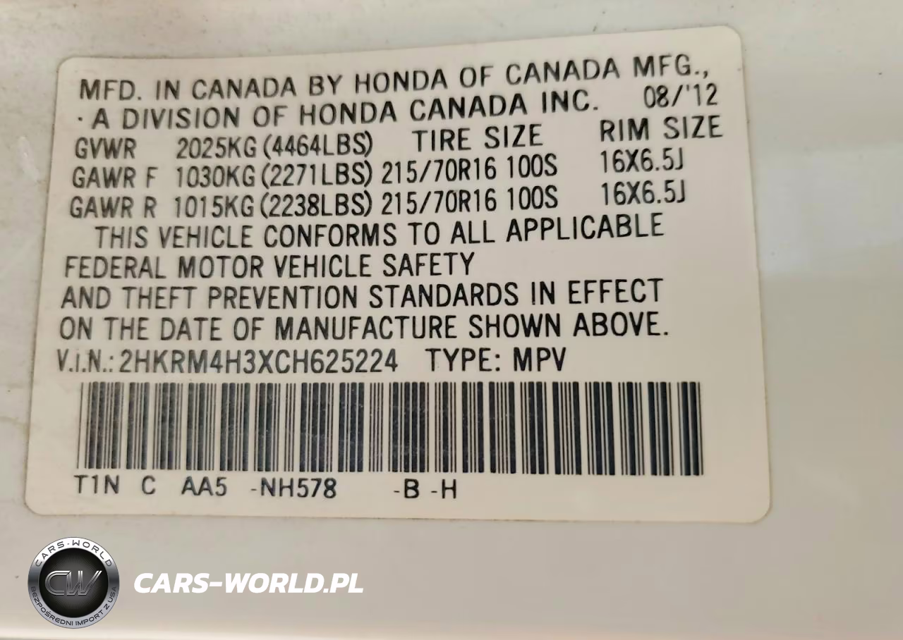 2012 Honda Crv VIN:2HKRM4H3XCH625224 - 14
