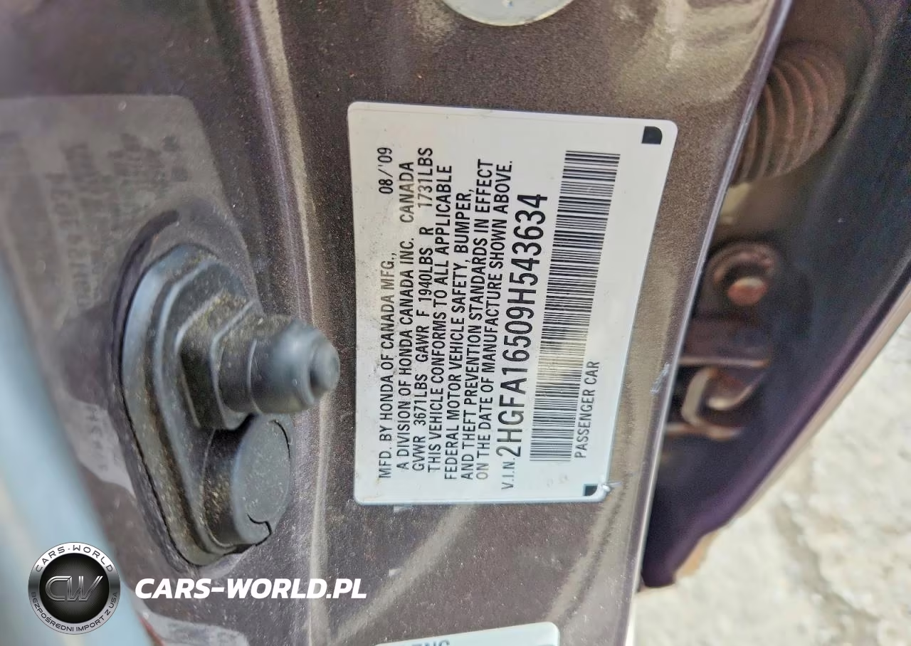 2009 Honda Civic Lx VIN:2HGFA16509H543634 - 12