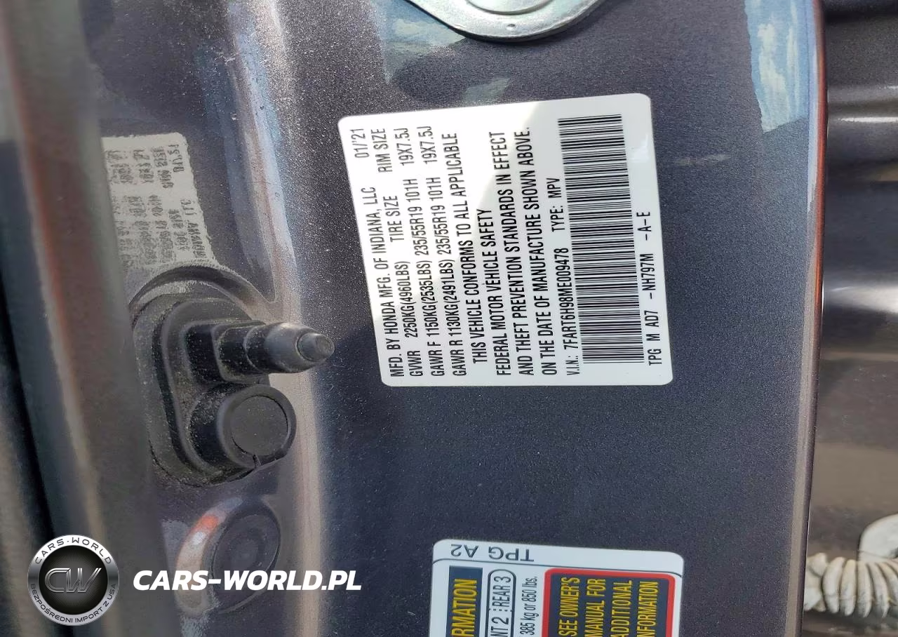 2021 Honda Cr-V Touring VIN:7FART6H98ME009478 - 13