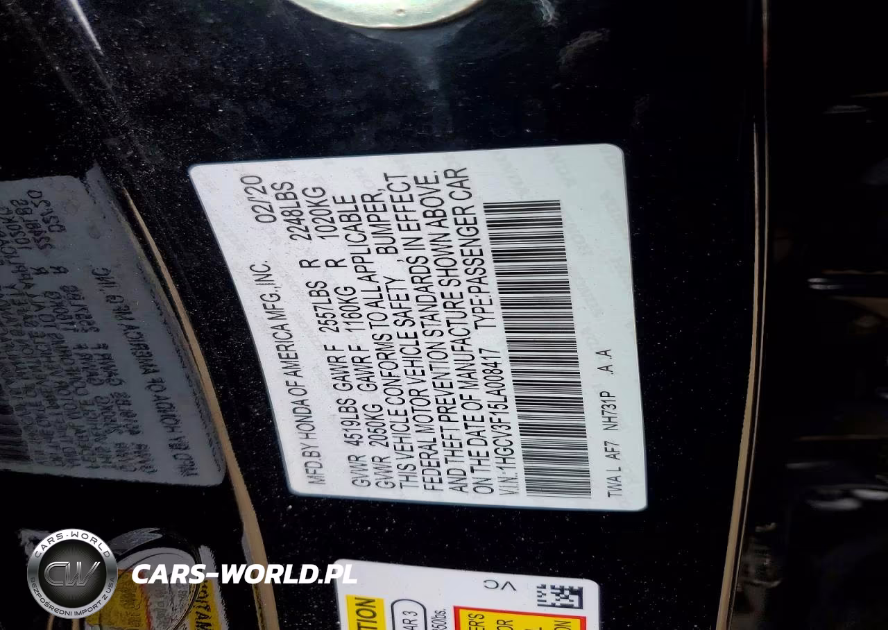 2020 Honda Accord Hybrid VIN:1HGCV3F15LA008417 - 13