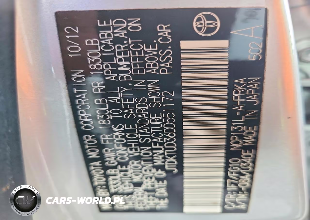 2013 Toyota Yaris 5-Door Le VIN:JTDKTUD36DD551172 - 13