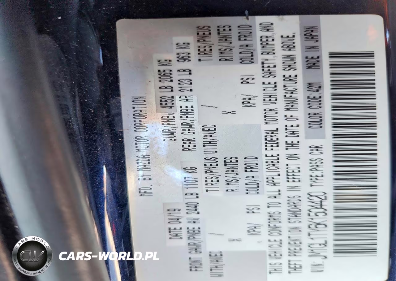 2019 Mazda 6 Grand Touring VIN:JM1GL1TY6K1504420 - 12