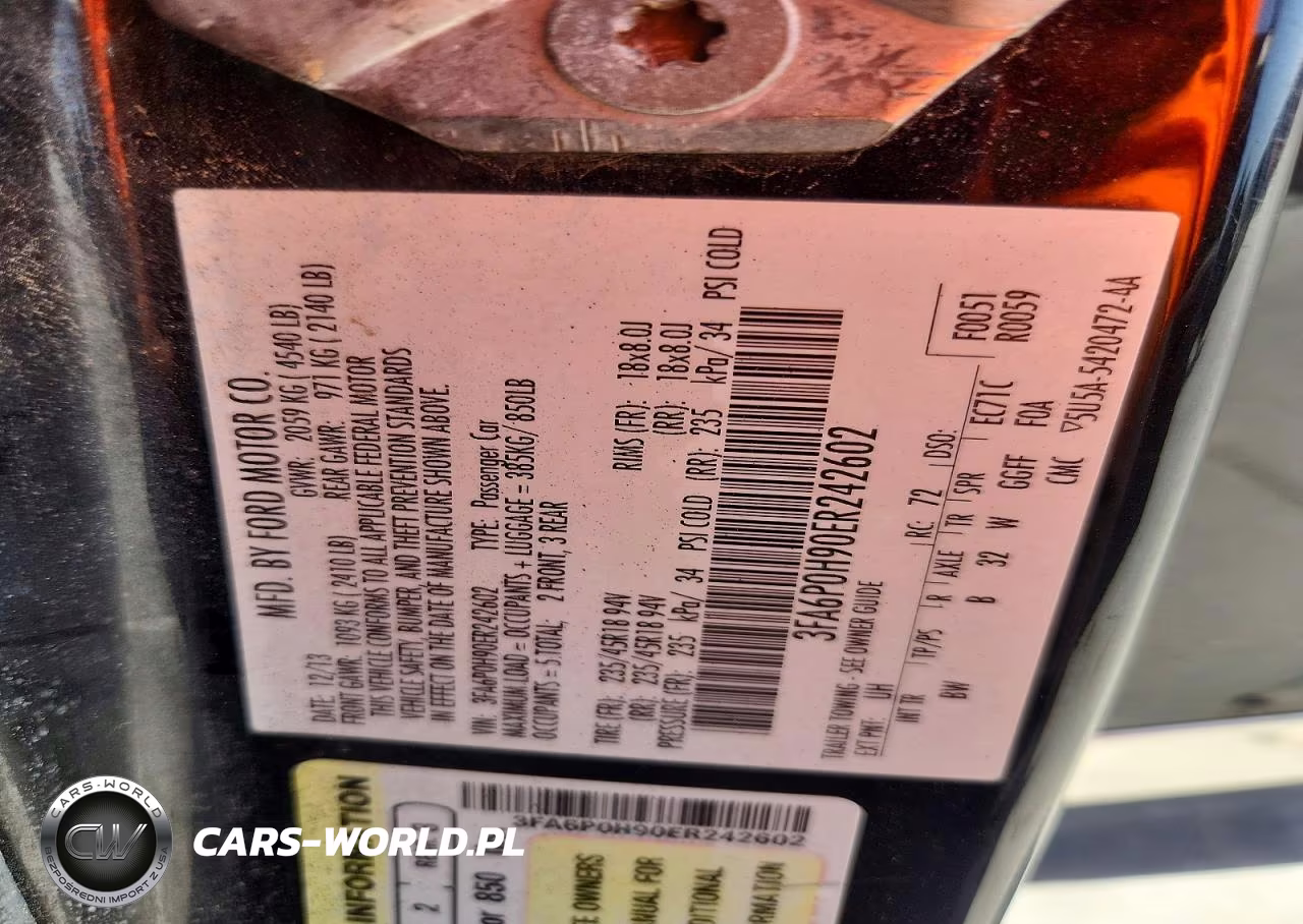 2014 Ford Fusion Se VIN:3FA6P0H90ER242602 - 13