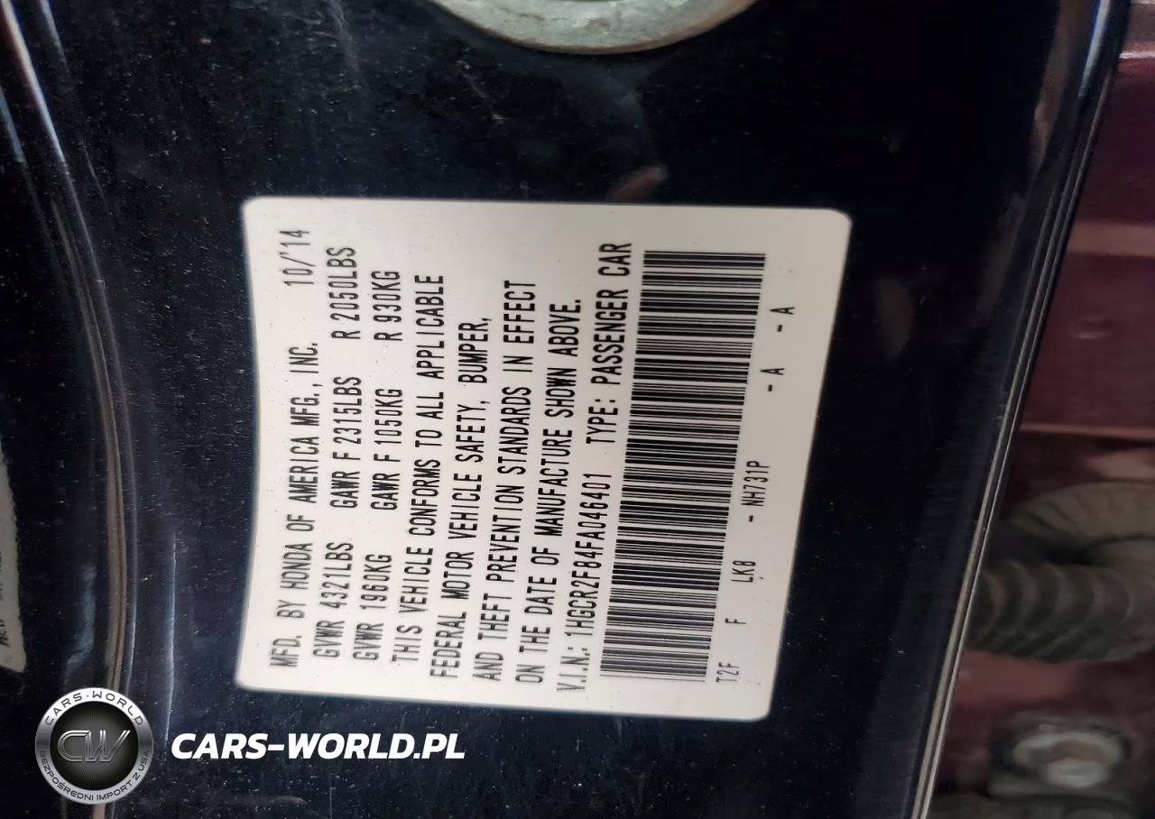 2015 Honda Accord Exl VIN:1HGCR2F84FA046401 - 12