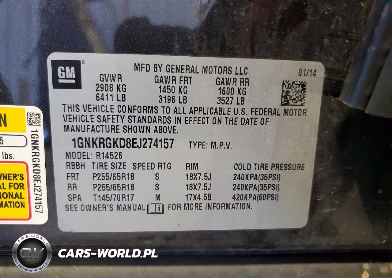 2014 Chevrolet Traverse Lt VIN:1GNKRGKD8EJ274157 - 13