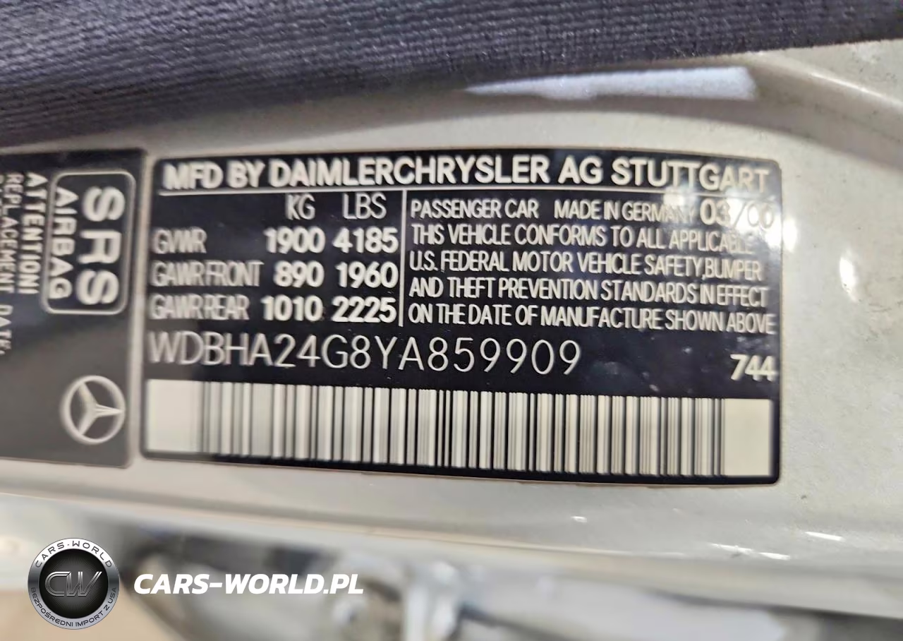 2000 Mercedes-Benz C 230 VIN:WDBHA24G8YA859909 - 13