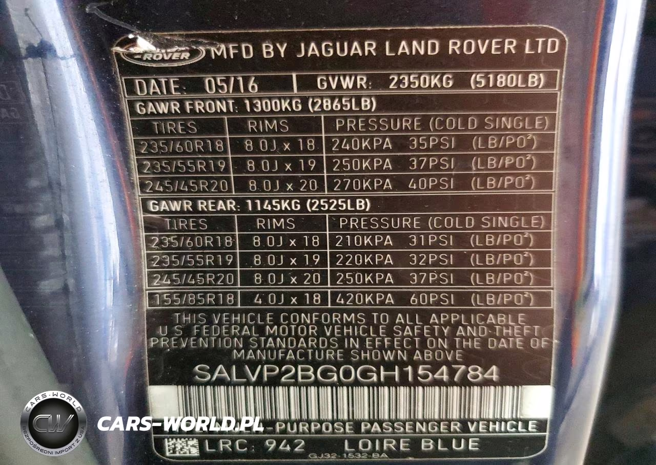 2016 Land Rover Range Rover Evoque Se VIN:SALVP2BG0GH154784 - 13