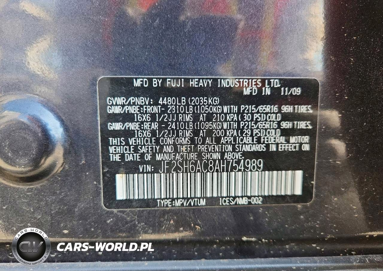 2010 Subaru Forester 2.5X VIN:JF2SH6AC8AH754989 - 13