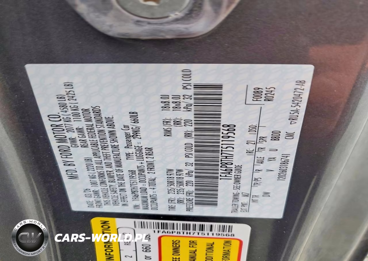 2026 Ford Mustang VIN:1FA6P8TH7T5119568 - 12