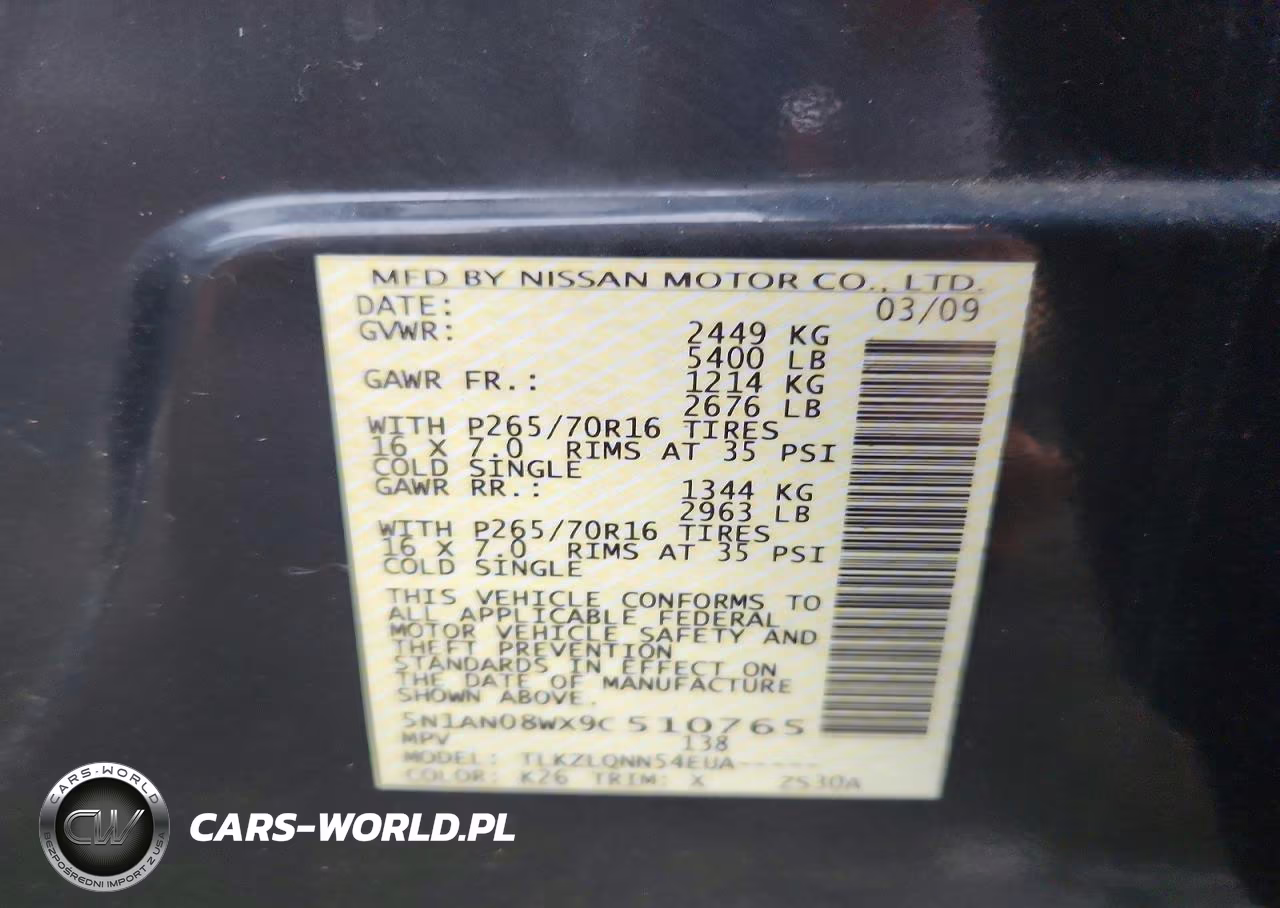 2009 Nissan Xterra X VIN:5N1AN08WX9C510765 - 12