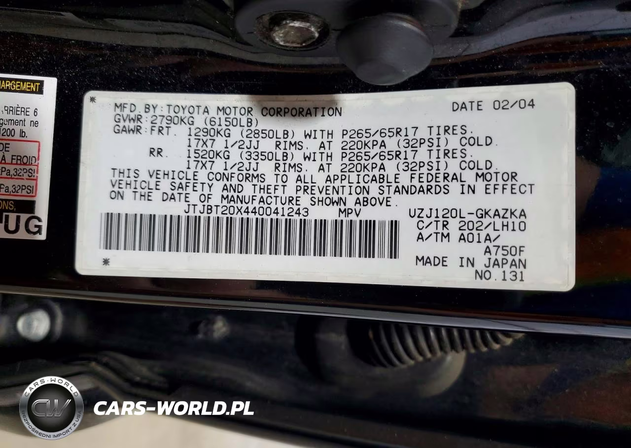 2004 Lexus Gx 470 VIN:JTJBT20X440041243 - 13